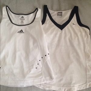 Lot of 2 tennis tanks, Nike + adidas